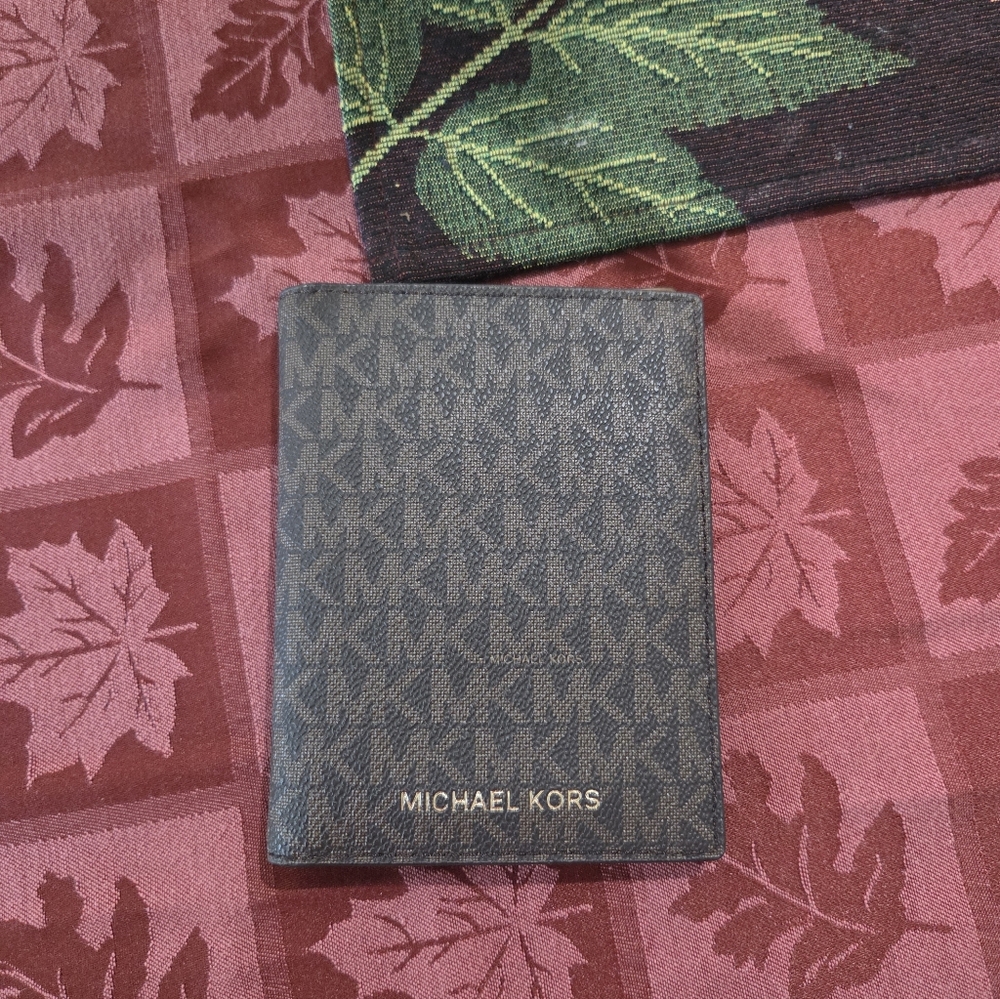 Michael Kors Monogram Passport Holder in Brown and Tan NWOT